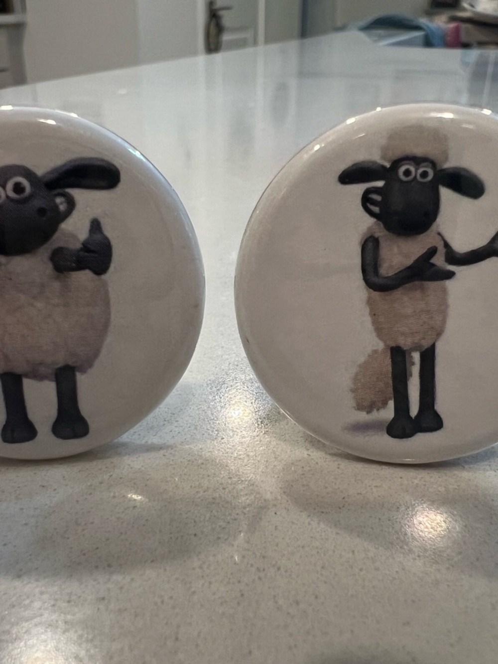 Shaun the Sheep metallic Cabinet Knobs - Cute Farm Animal Pulls